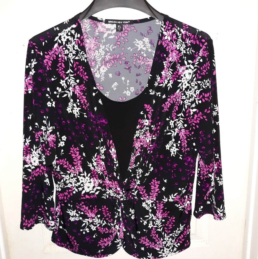 Flower Print Layered Blouse
